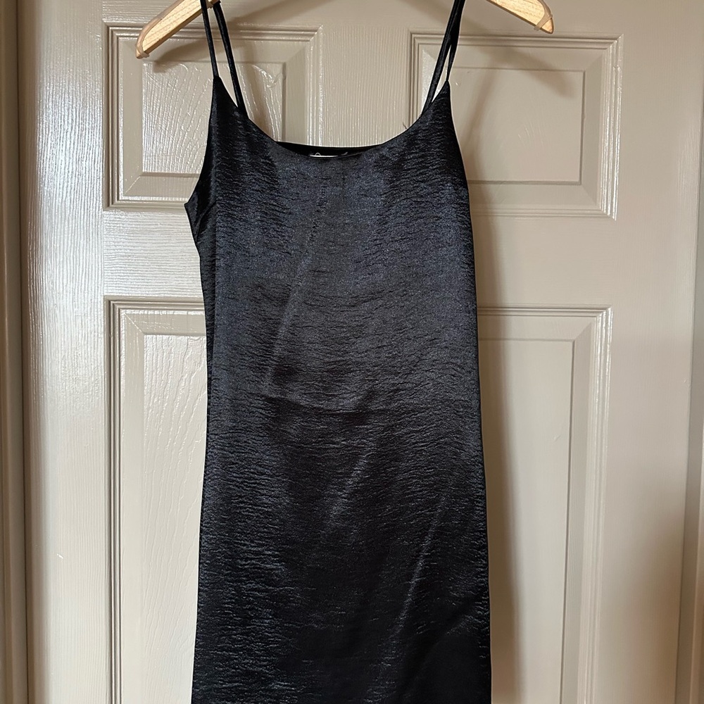 Urban Outfitters Black Silk Slip Dress
